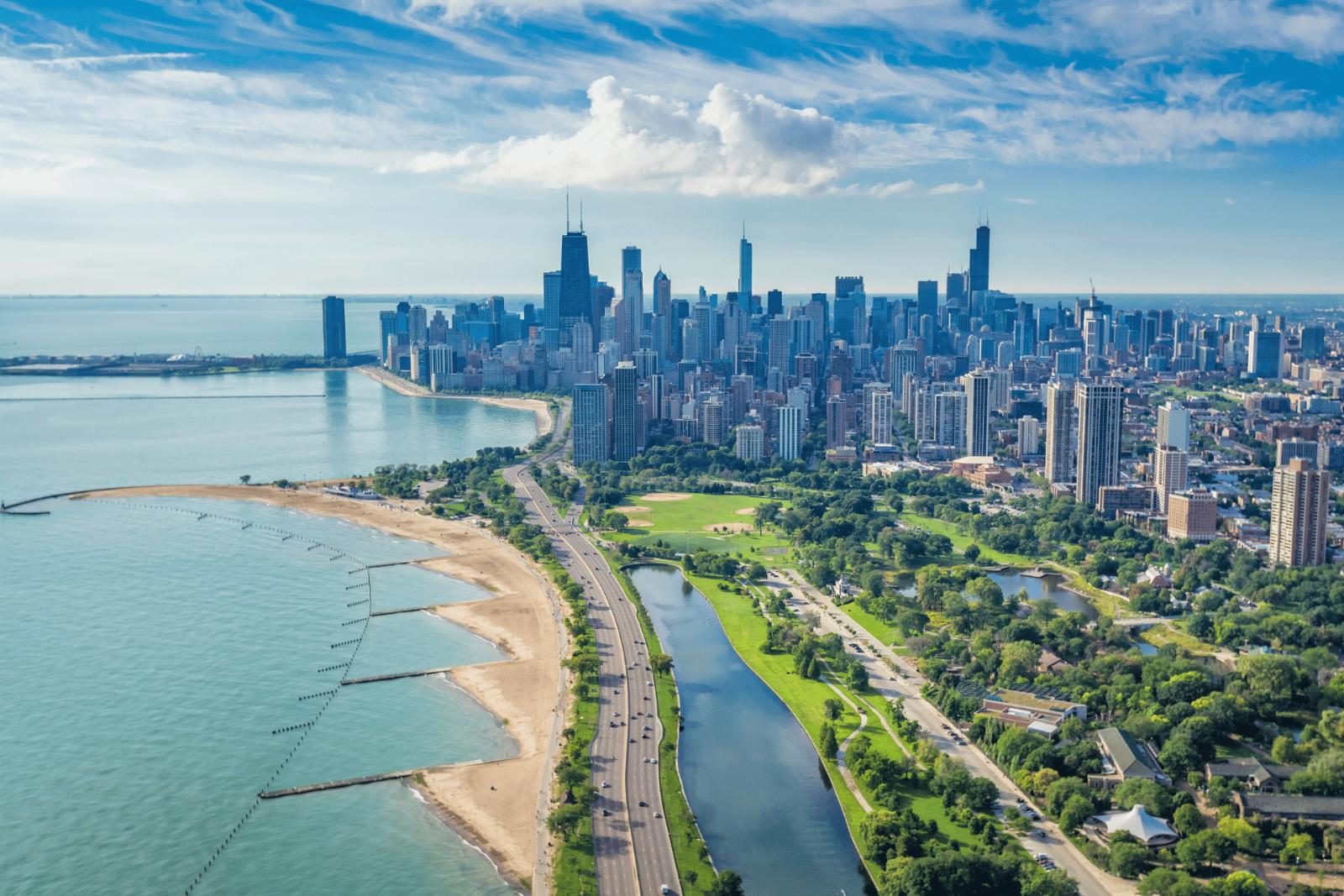 Skyline de Chicago à beira do lago